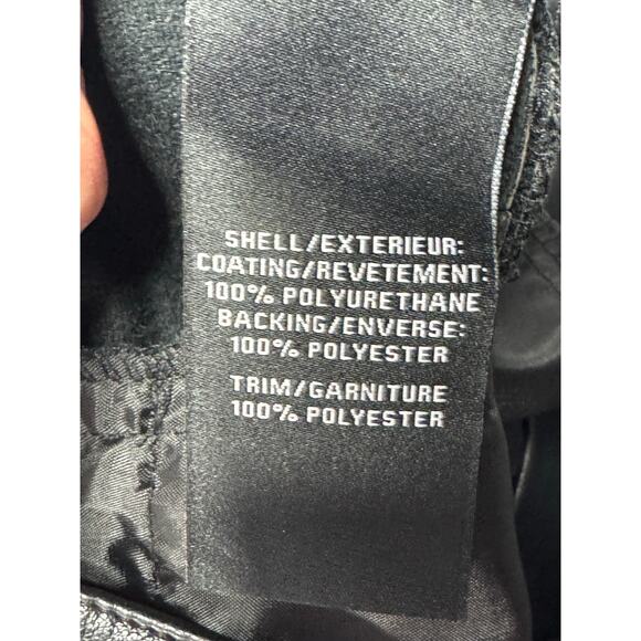 7 For All Mankind Women's Black Wide Leg Faux Leather Pants - Size M (28x30) - Picture 6 of 7